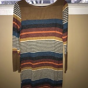 Striped dress with 3/4 sleeves